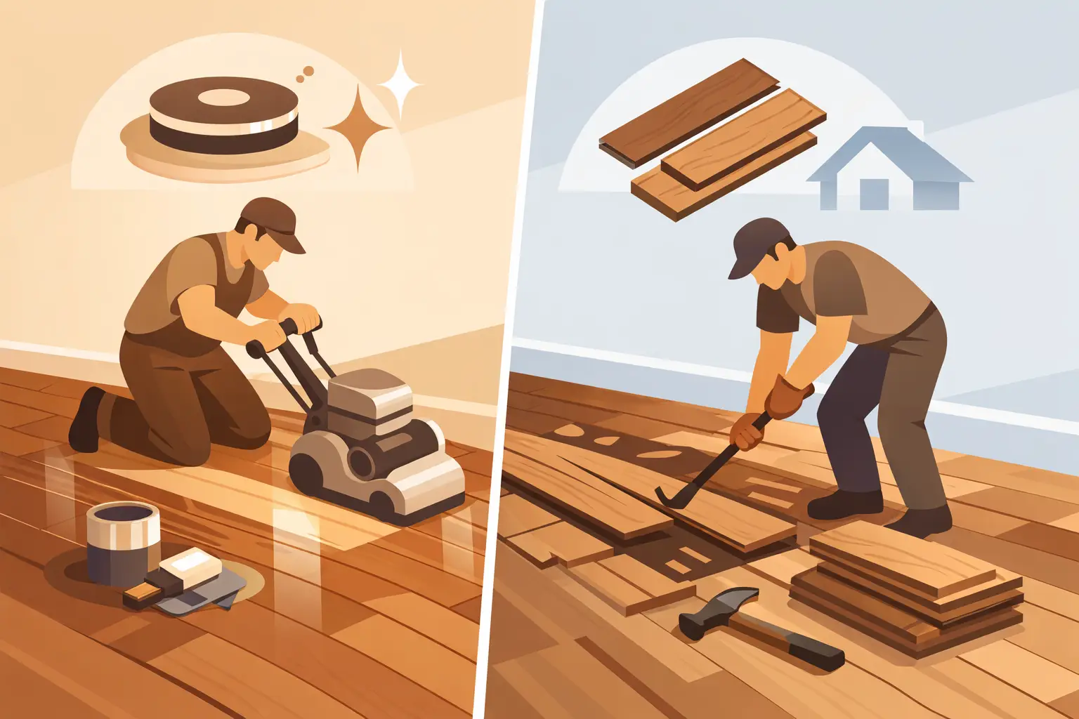 Hardwood Floor Refinishing vs Replacement