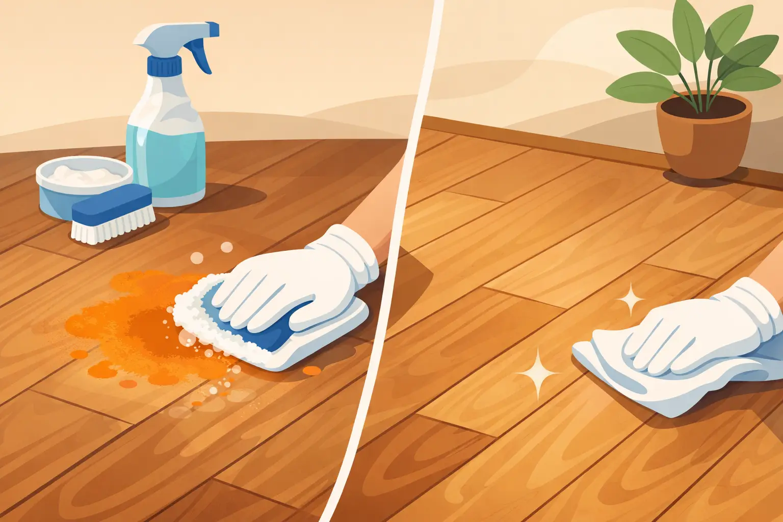 How to Remove Orange Floor Stain From Hardwood